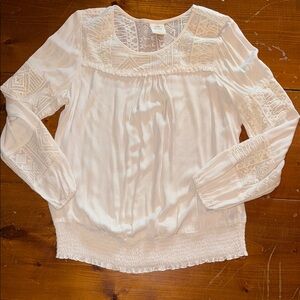 Knox Rose Cream Long Sleeve Blouse